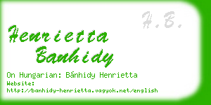 henrietta banhidy business card